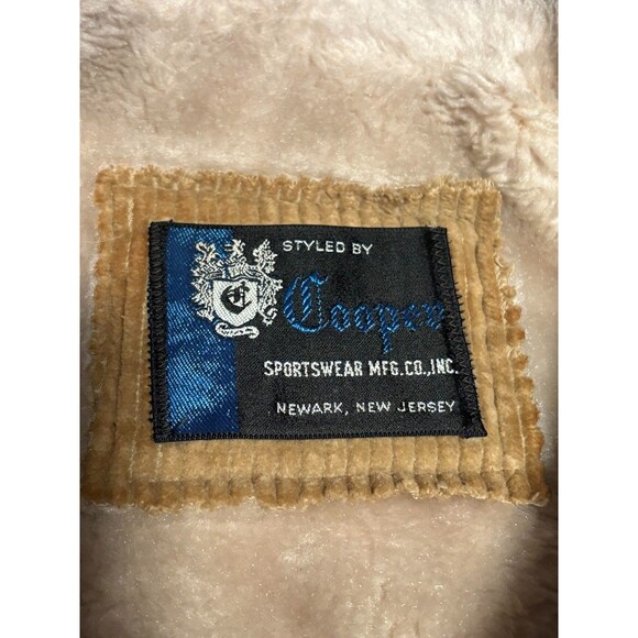 Vintage Cooper Outerwear Jacket Mens Large Tan Corduroy Fur Lined 4 Buttons - Picture 5 of 8